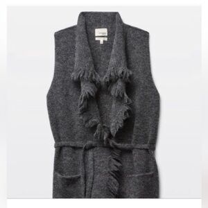 Gray Sleeveless Fringe Cardigan Wilfred